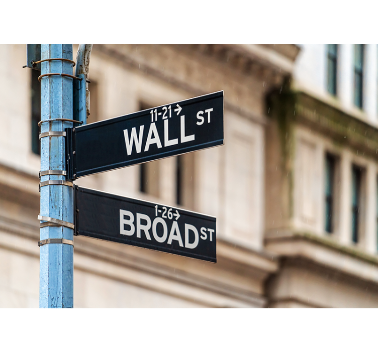 Fotomurais cidades e países placa da wall street - TenStickers