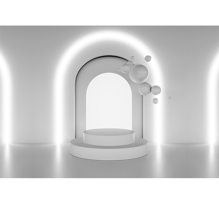 Mural de parede abstrato com design de arco geométrico - TenStickers