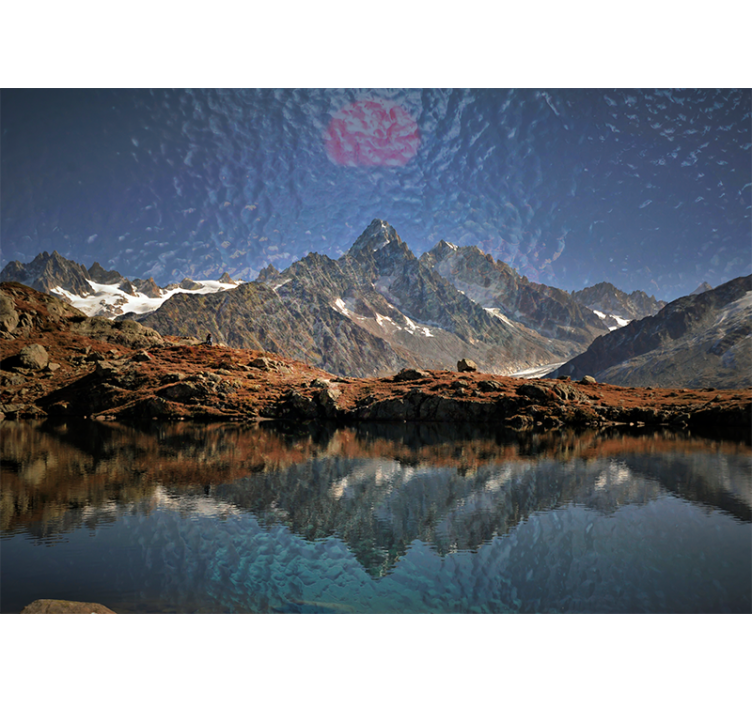 Fotomurais de paisagens reflexo de montanhas majestosas - TenStickers