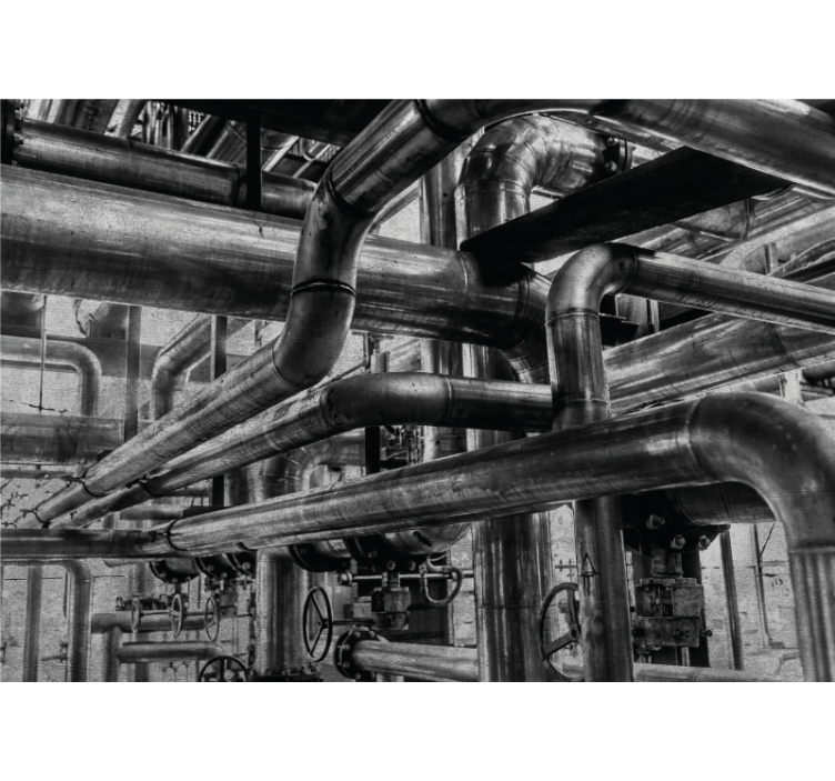 Fotomurais texturas e padrões de tubos industriais - TenStickers