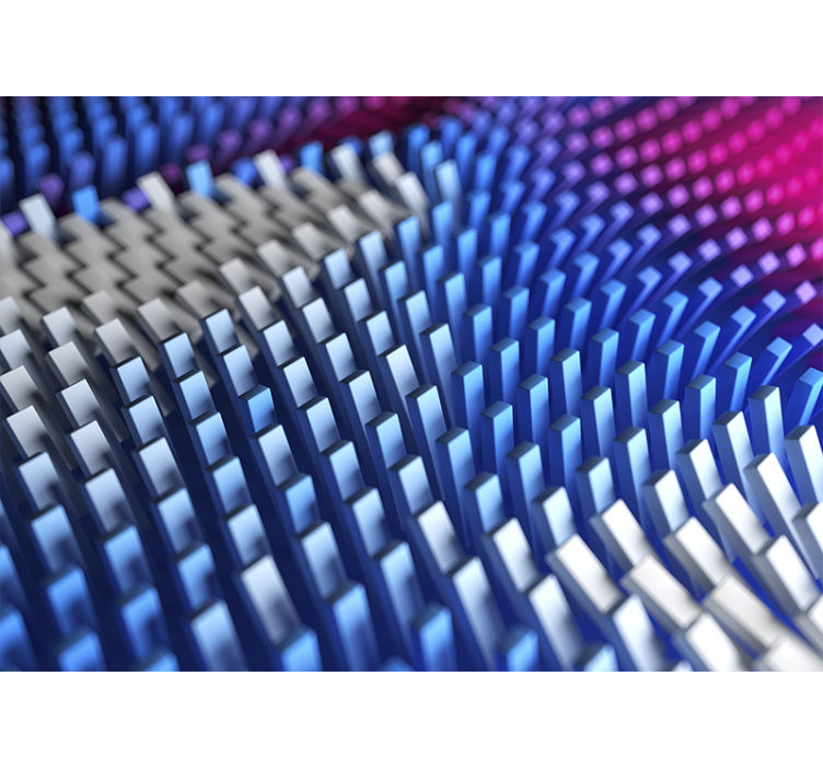 Mural de parede abstrato ondas geométricas texturizadas - TenStickers