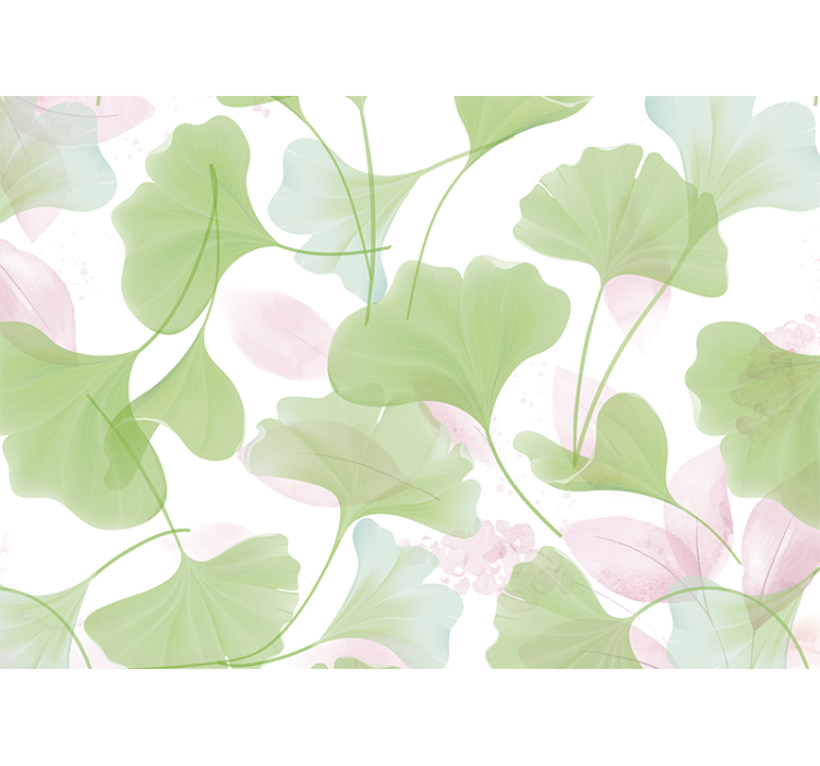 Fotomurais flores Glamour aquarela folhas de ginko - TenStickers