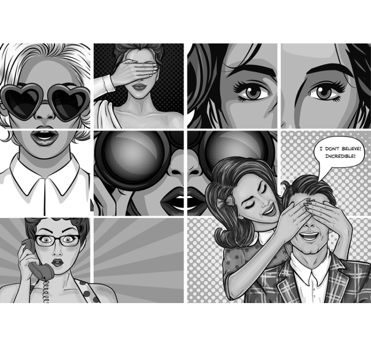 Mural de parede arte expressões de pop art - TenStickers