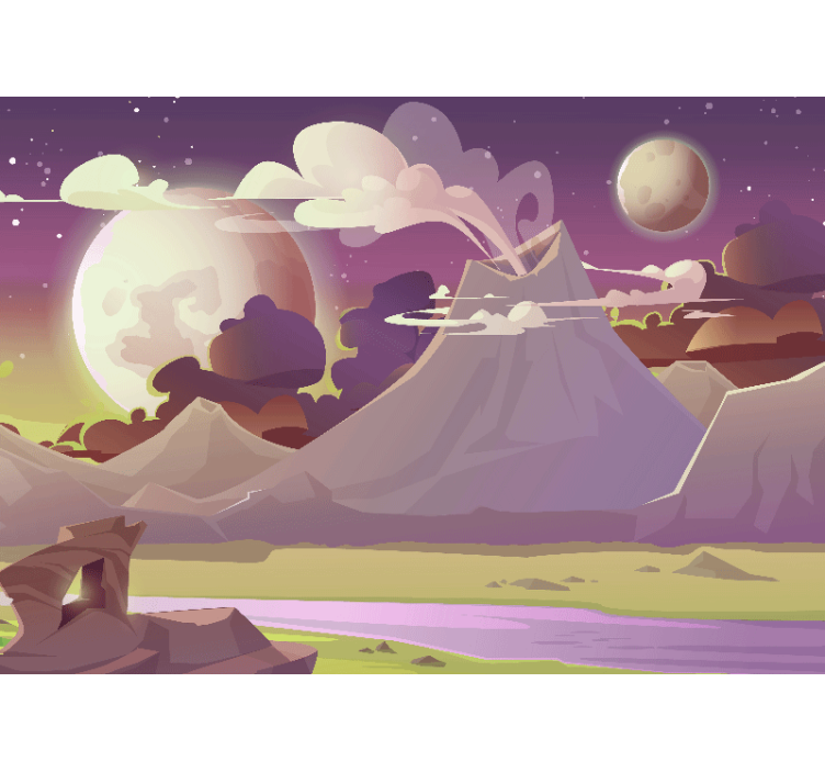 Mural de parede fantasía cena de montanha fantástica - TenStickers