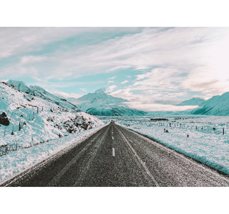 Fotomurais de paisagens caminho montanhoso gelado - TenStickers