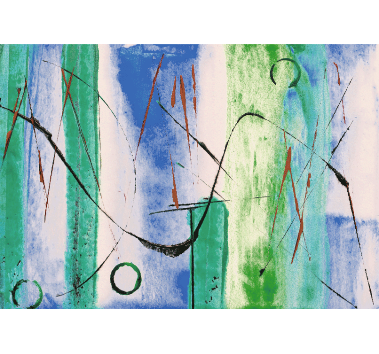 Mural de parede abstrato com padrões de linhas dinâmicas - TenStickers