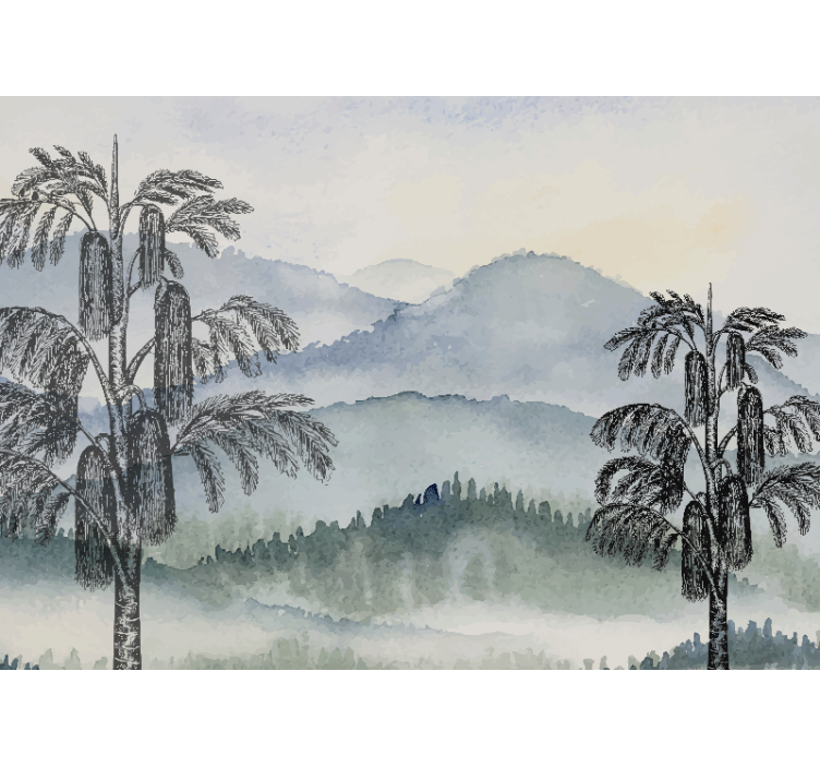 Mural de parede natureza paisagem de montanha - TenStickers