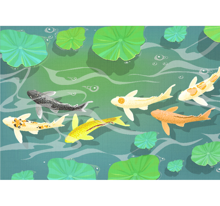 Mural de parede animais lago de peixes koi - TenStickers
