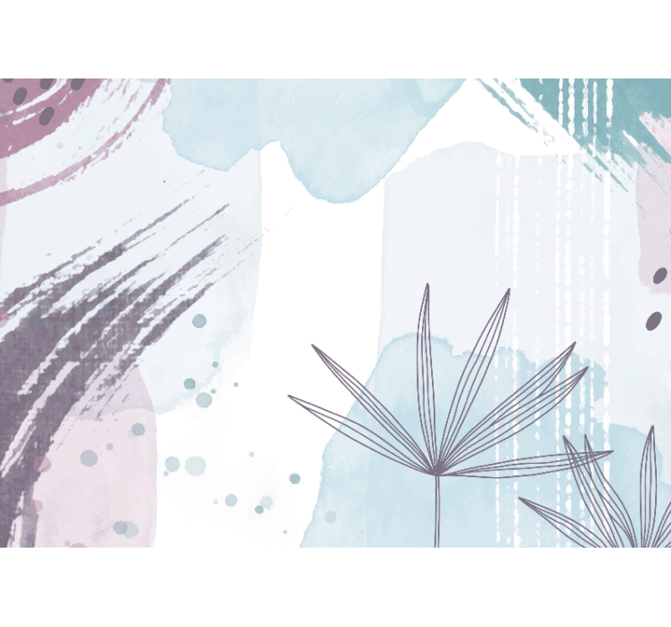 Mural de parede para corredor design floral abstrato - TenStickers