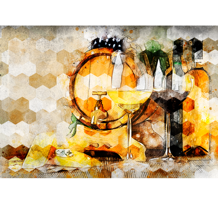 Mural de parede música arte em barril de vinho - TenStickers