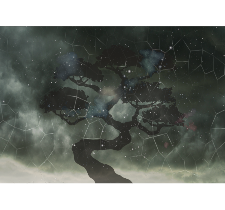 Mural de parede espaço silhueta de Árvore celestial - TenStickers