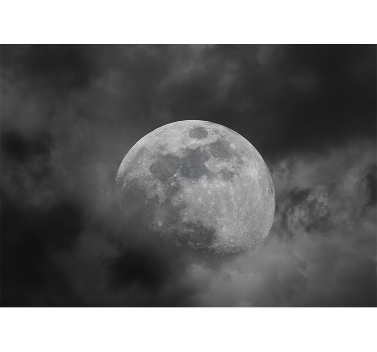 Mural de parede espaço silhueta da lua luminosa - TenStickers