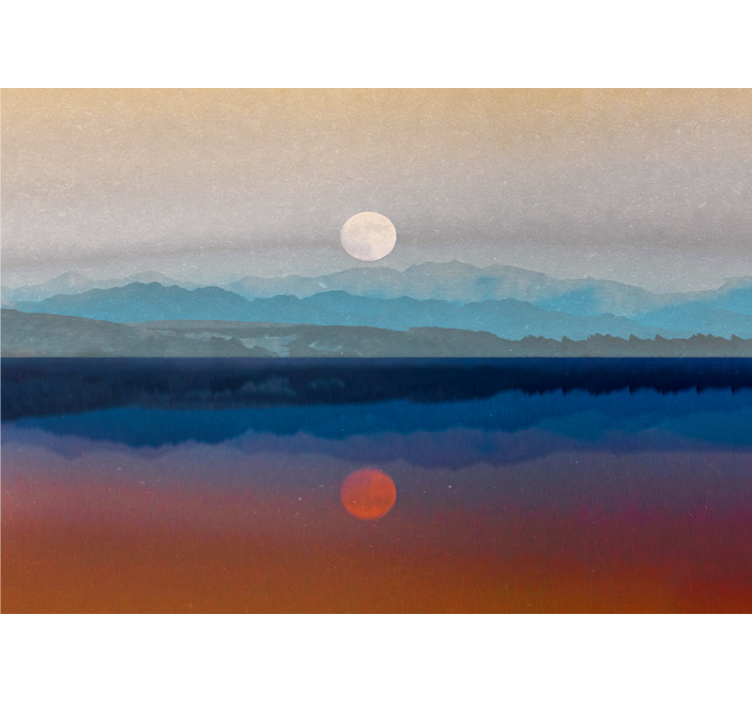 Fotomurais de paisagens reflexo do pôr do sol nas montanhas - TenStickers