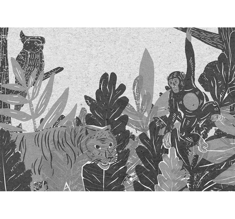 Mural de parede animais cena de exploração da vida selvagem - TenStickers