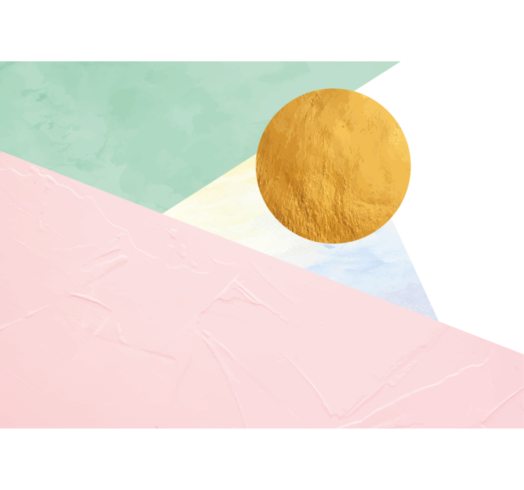 Mural de parede abstrato com formas geométricas elegantes - TenStickers