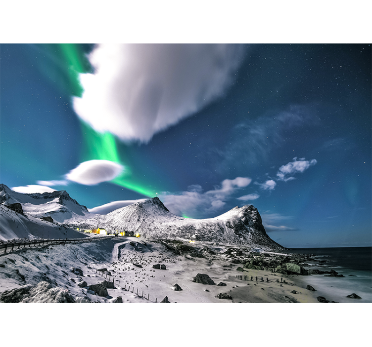 Fotomurais de paisagens perspectiva da aurora boreal - TenStickers