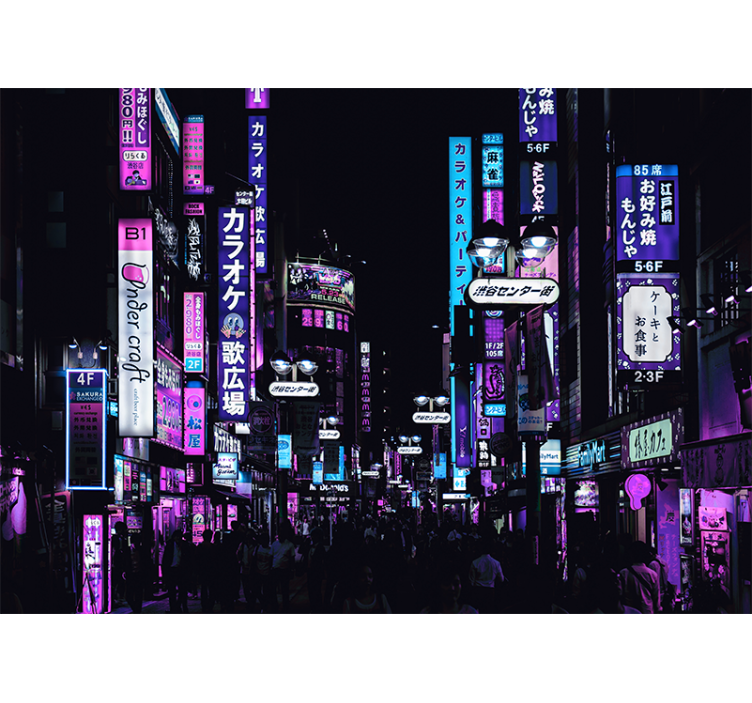 Fotomurais cidades e países ruas neon de tóquio - TenStickers