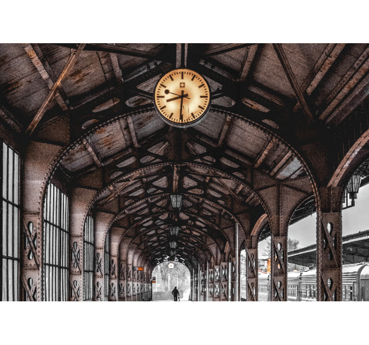 Fotomurais cidades e países arco da estação do relógio - TenStickers