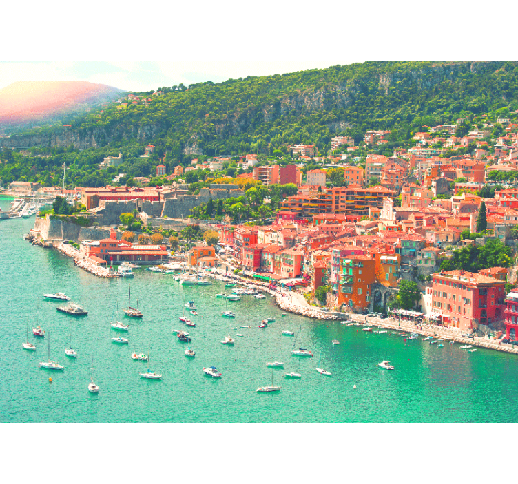 Fotomurais cidades e países perspectiva de vila à beira-mar - TenStickers