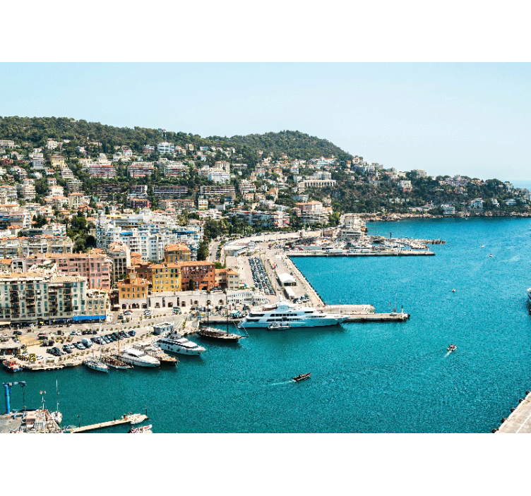 Fotomurais cidades e países vista de cidade costeira - TenStickers