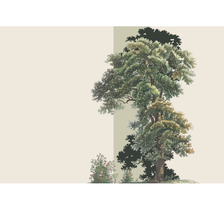 Mural de parede natureza paisagem folhosa colorida - TenStickers