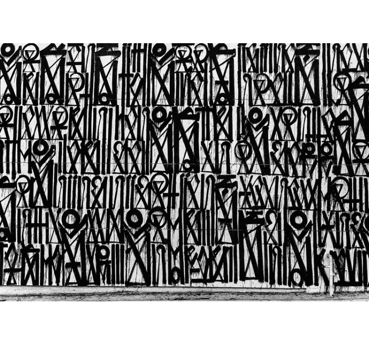 Mural de parede de arte urbana padrões abstratos pretos - TenStickers