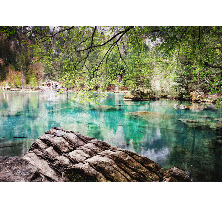 Fotomurais de paisagens cena de lago tranquilo - TenStickers