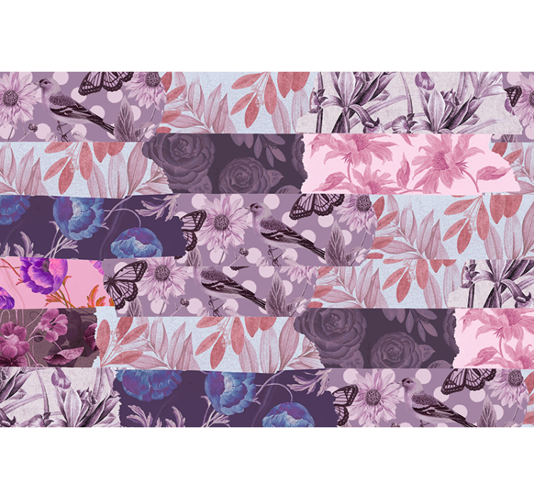Fotomural para sala floral digital lavender - TenStickers