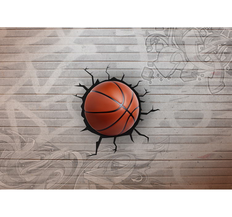 Mural de Parede 3D basketball graffiti - TenStickers