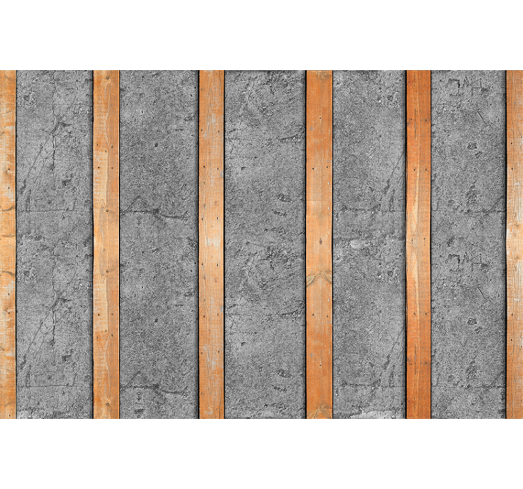 Mural de parede de madeira tábuas concreto - TenStickers