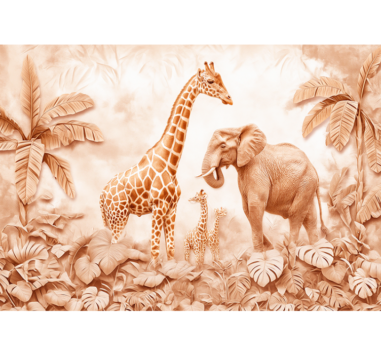 mural de parede terracota savana abstrata - TenStickers