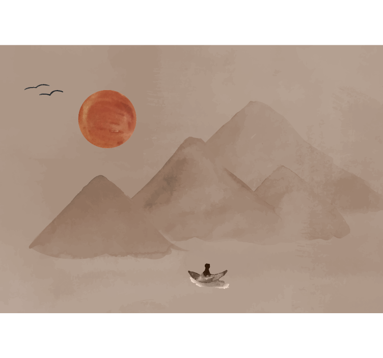 mural de parede terracota atmosfera japonesa - TenStickers