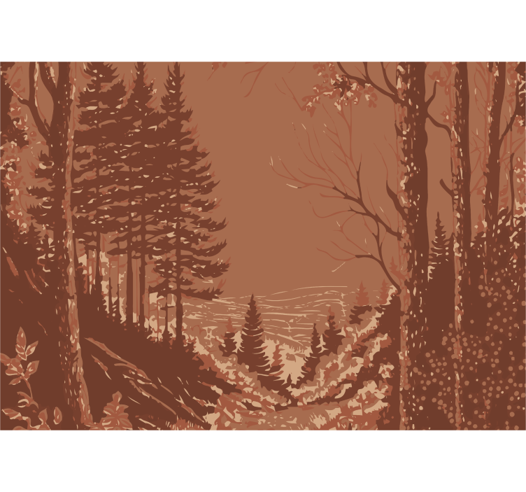 mural de parede terracota design abstrato da natureza - TenStickers