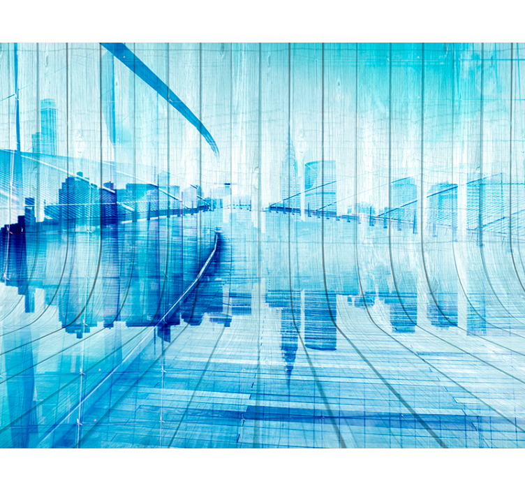 Fotomurais cidades e países panorama de desenho urbano - TenStickers