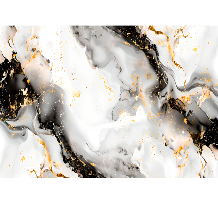 Mural de parede abstrato padrão preto e branco - TenStickers