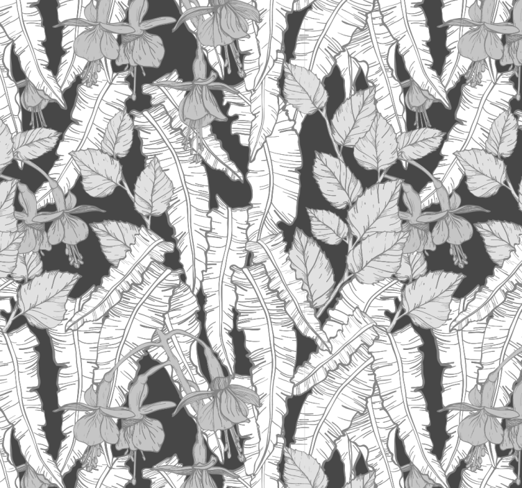 Mural de parede escritório projeto floresta tropical cinza - TenStickers