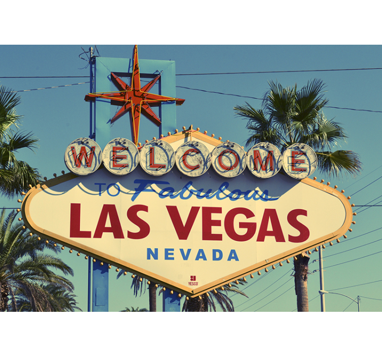 Fotomurais cidades e países placa clássica de las vegas - TenStickers