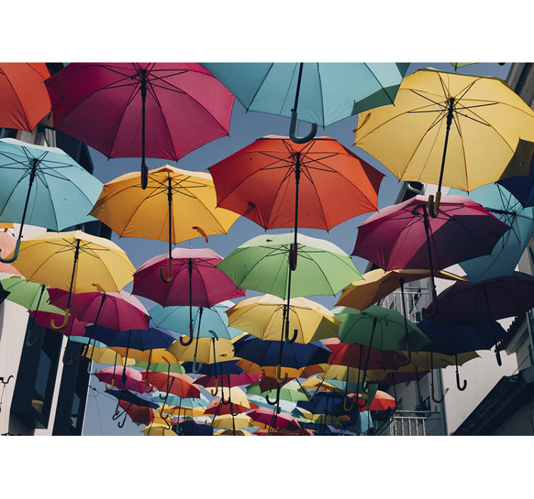 Mural de parede de lugares Guarda-chuvas de Águeda - TenStickers