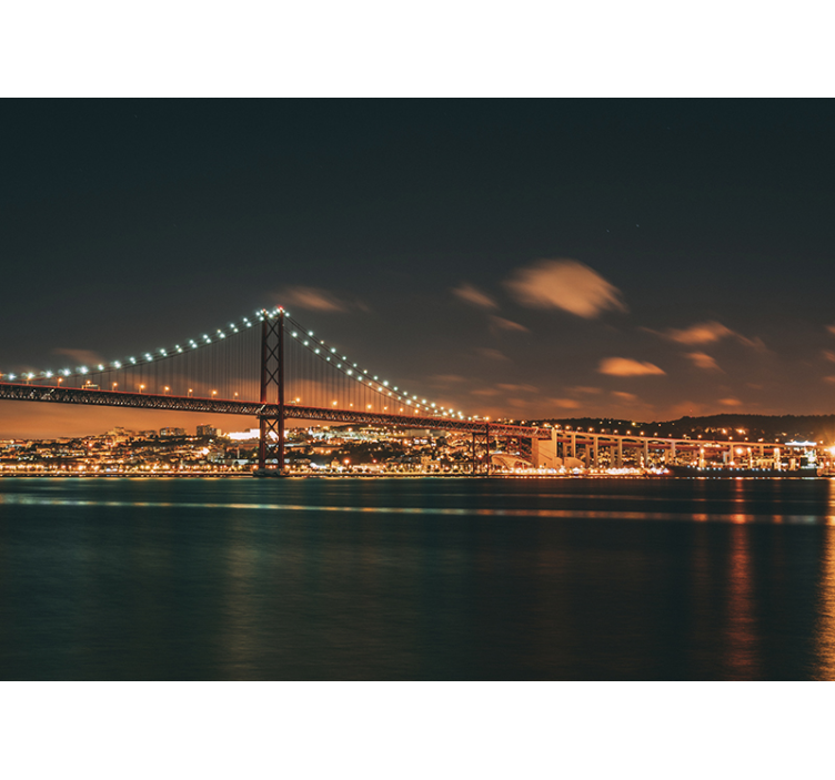 Murais de parede Ponte 25 de Abril à noite - TenStickers