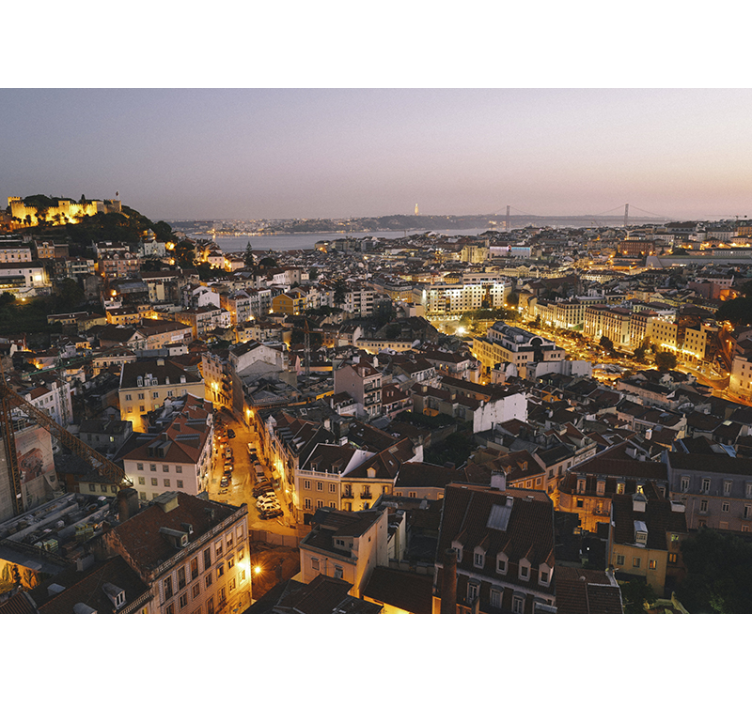 Fotomurais de lugares Luzes da cidade de lisboa - TenStickers