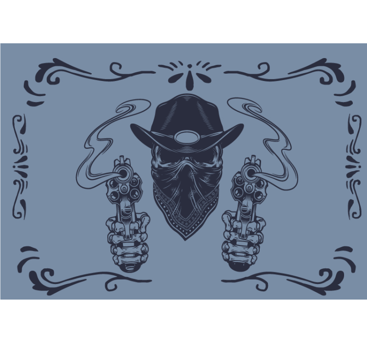 Mural de parede vintage duelo de bandido cowboy - TenStickers