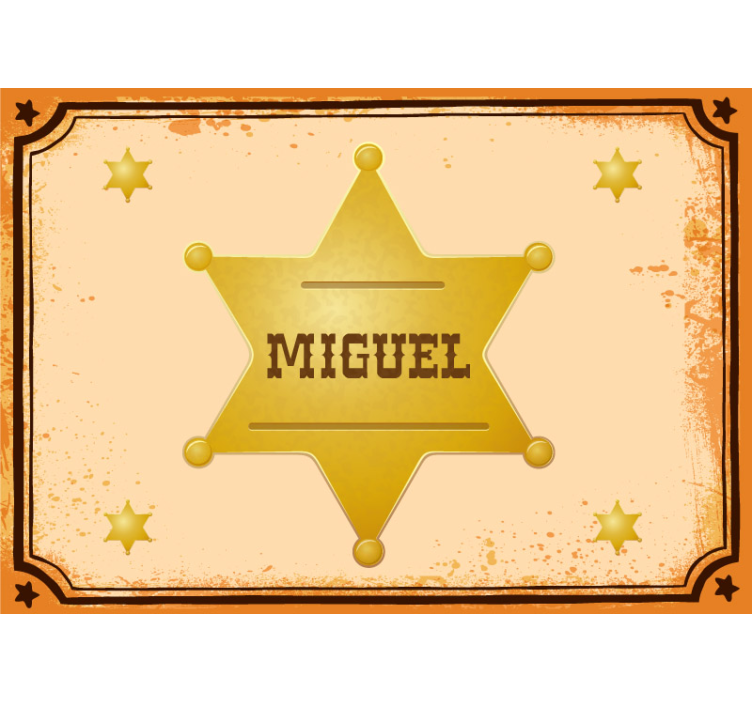 Mural de parede infantil estrela de xerife personalizada - TenStickers