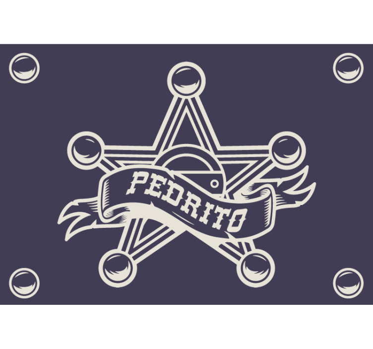 Mural de parede infantil emblema de xerife personalizado - TenStickers