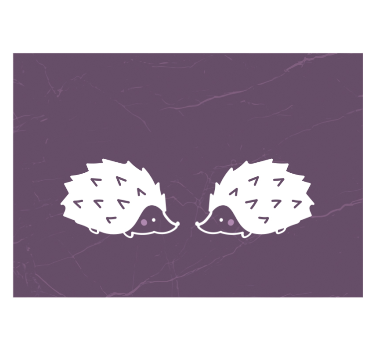 Mural de parede animais casal de ouriços fofos - TenStickers