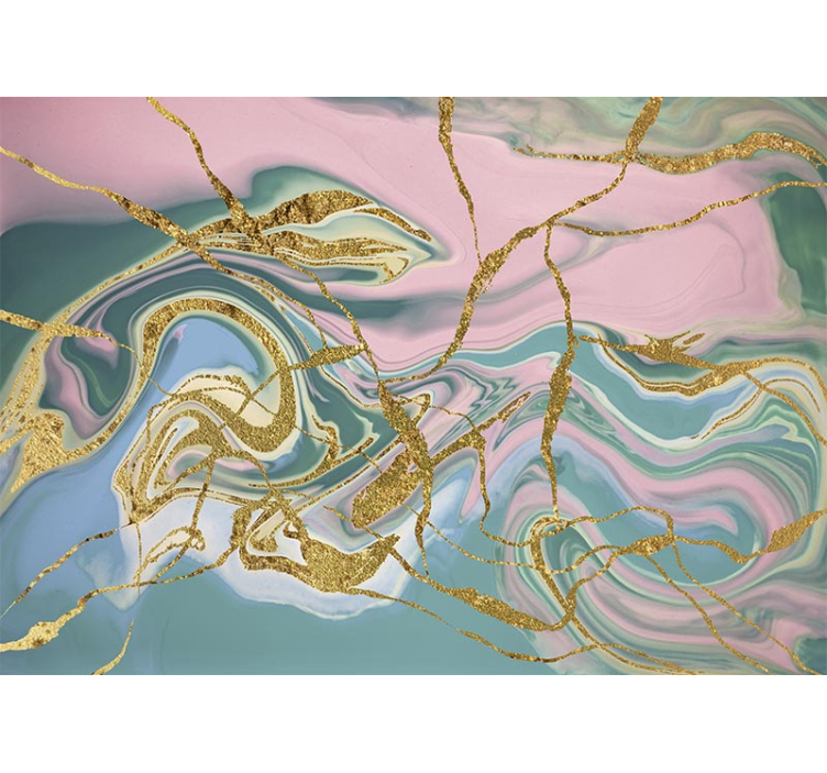 Mural de parede abstrato padrão espiral dourada - TenStickers