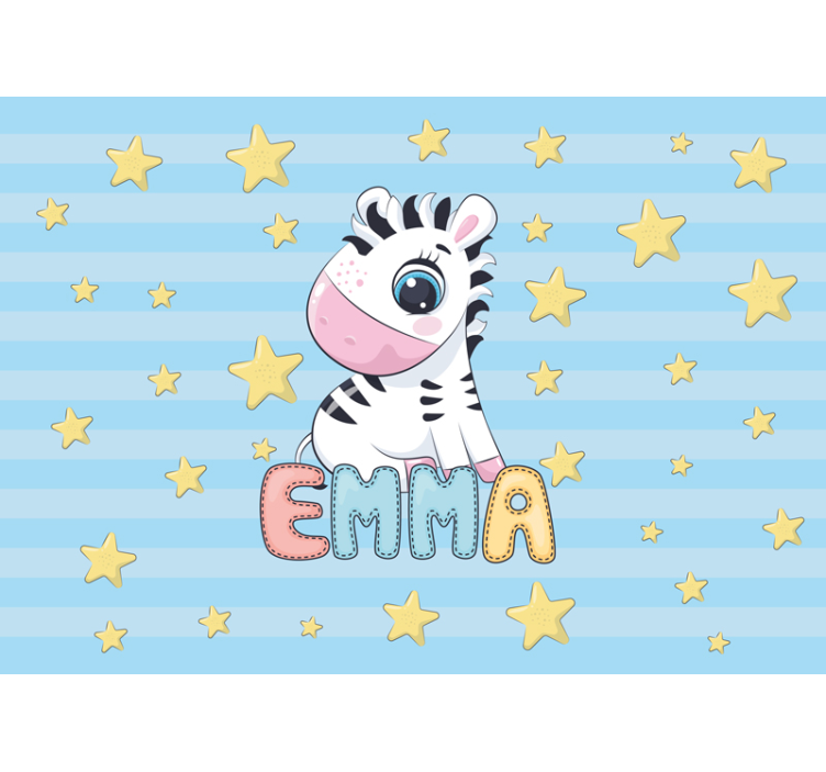 Mural de parede infantil zebra e estrelas - TenStickers