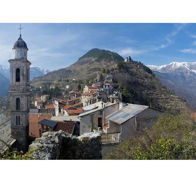 Mural de parede música paisagem de guitarra acústica - TenStickers