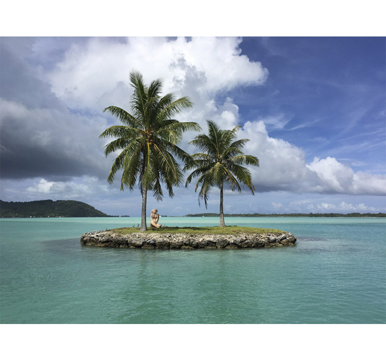 Fotomurais de paisagens Ilha tropical com céu azul - TenStickers