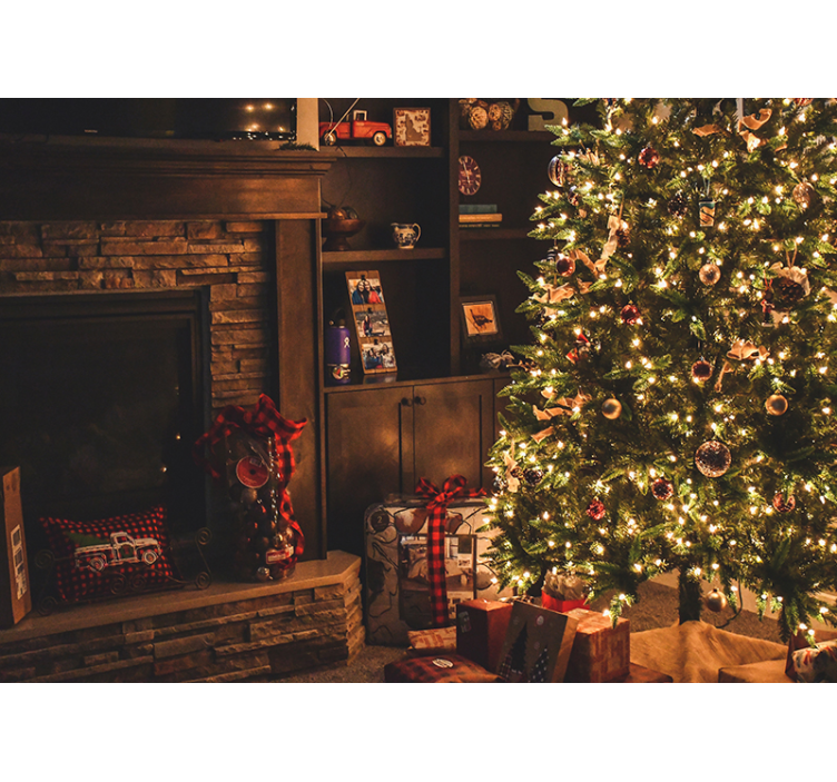 Mural de parede natal iluminação festiva de Árvore - TenStickers