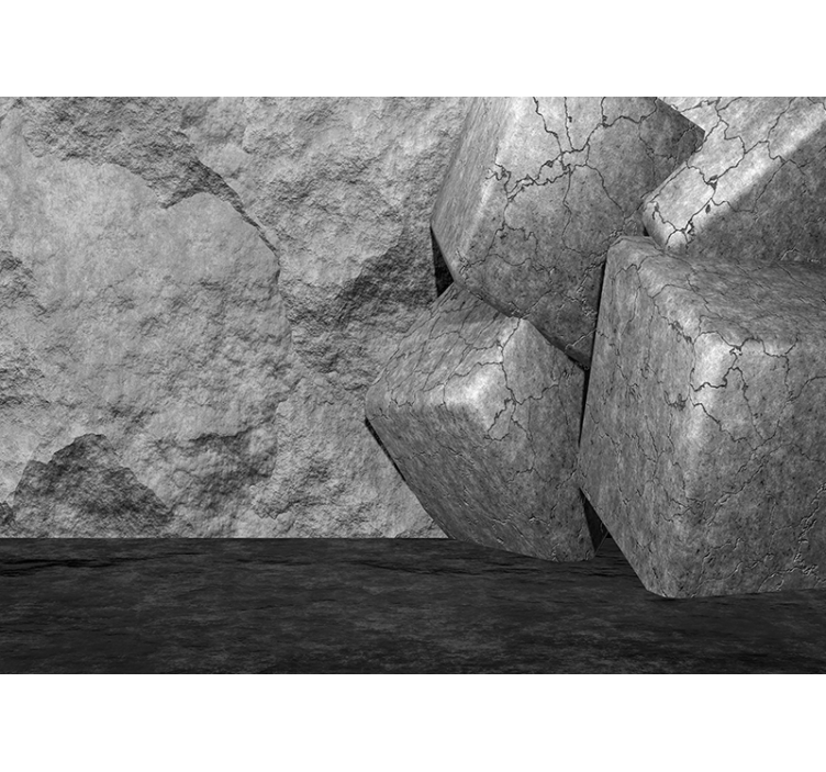 Mural de parede pedra blocos de pedra rachados - TenStickers